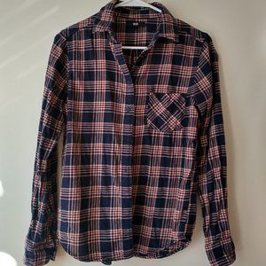 Uniqlo Blue and Red Flannel Button Down - XS